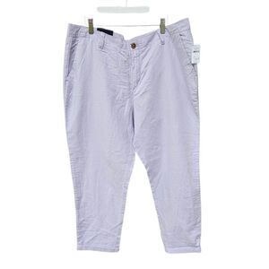 Gap Pants Women’s 16 Lilac Purple Linen Blend Girlfriend Chino Crop Flat Front
